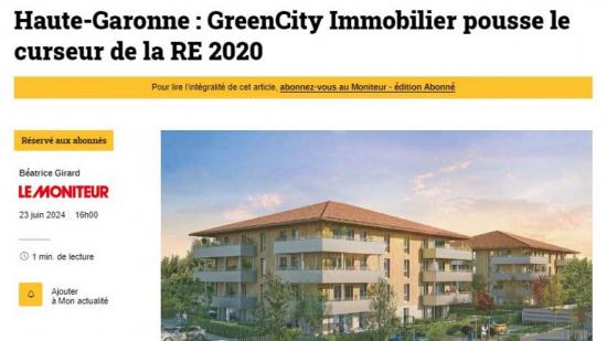 GreenCity Immobilier à l'honneur dans le Moniteur ! 