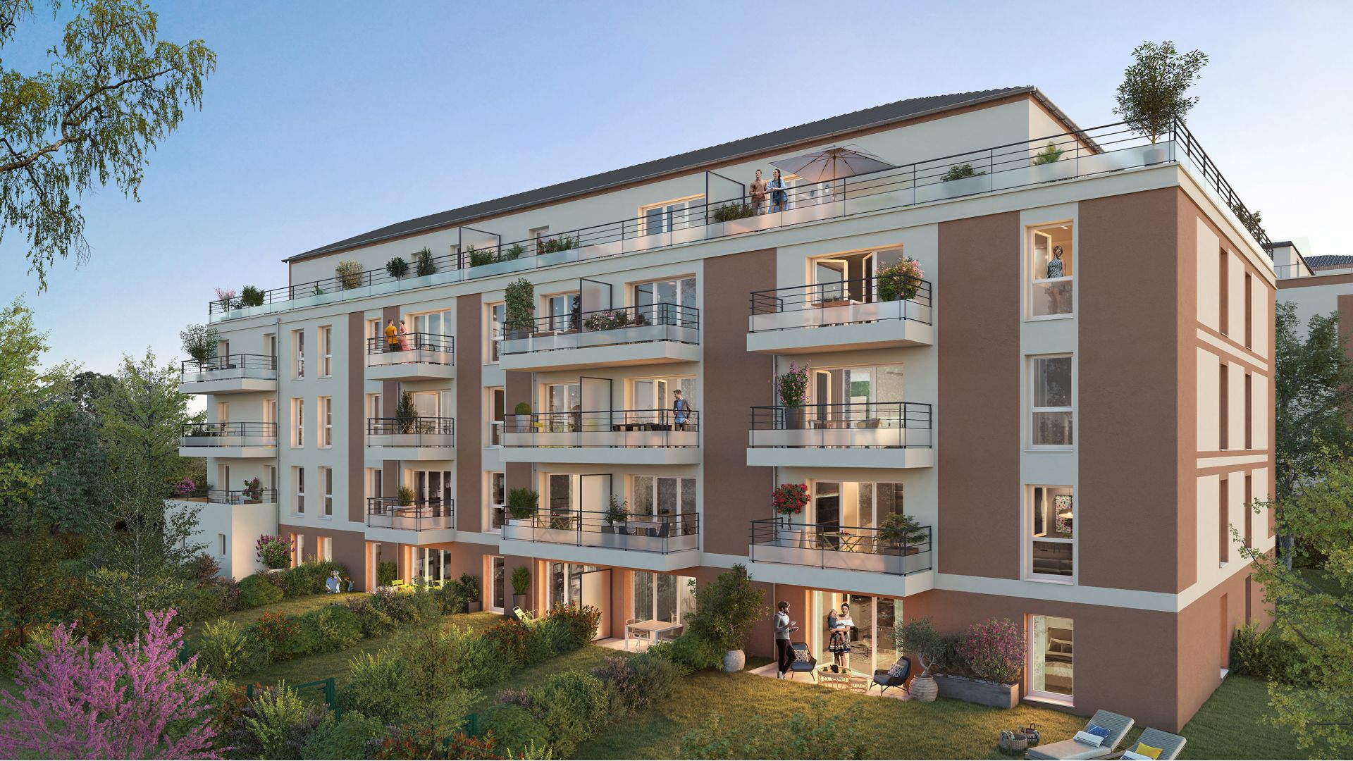 Greencity immobilier - achat appartements neufs du T2 au T3 - Le Locarno - 76650 Petit- Couronne - Rouen